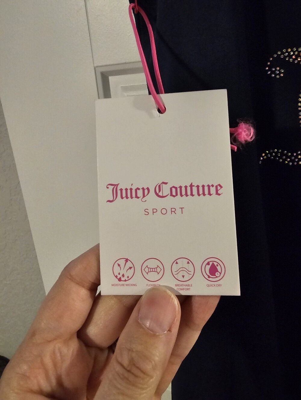 Juicy Couture Navy Rhinestone 'Juicy' Flare Track Pants - Picture 6 of 6